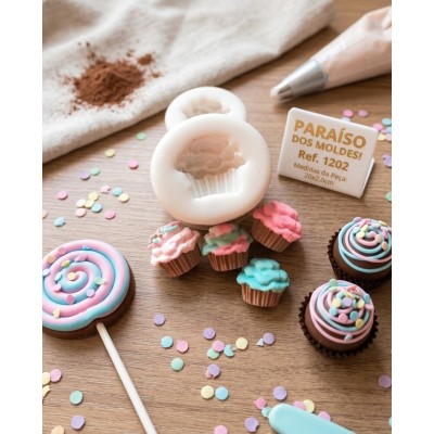 Molde De Silicone Cupcake Fofo - 1202