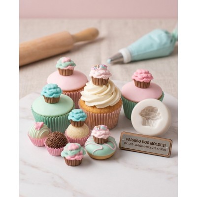 Molde De Silicone Cupcake Fofo - 1202