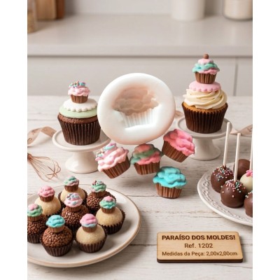 Molde De Silicone Cupcake Fofo - 1202