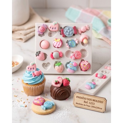 Molde de Silicone Miniaturas De Doces Cute - 1223
