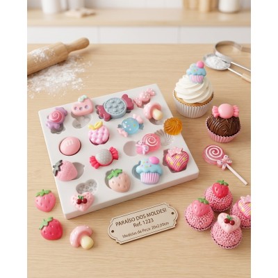 Molde de Silicone Miniaturas De Doces Cute - 1223