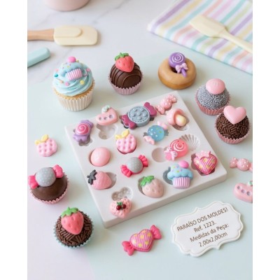 Molde de Silicone Miniaturas De Doces Cute - 1223