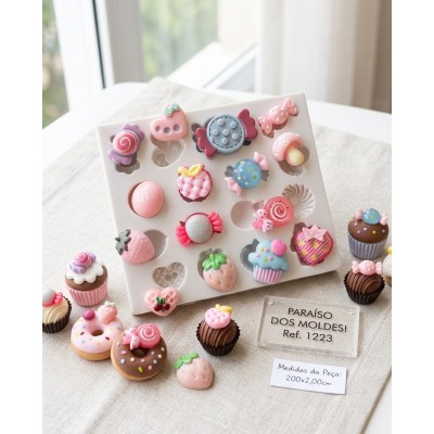 Molde de Silicone Miniaturas De Doces Cute - 1223