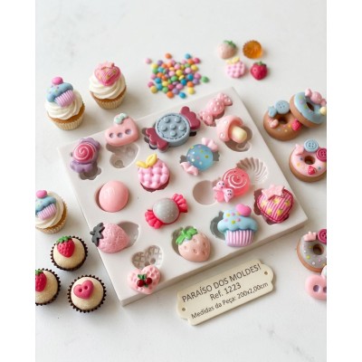 Molde de Silicone Miniaturas De Doces Cute - 1223