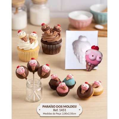 Molde de Silicone Sorvete Charme - 1451